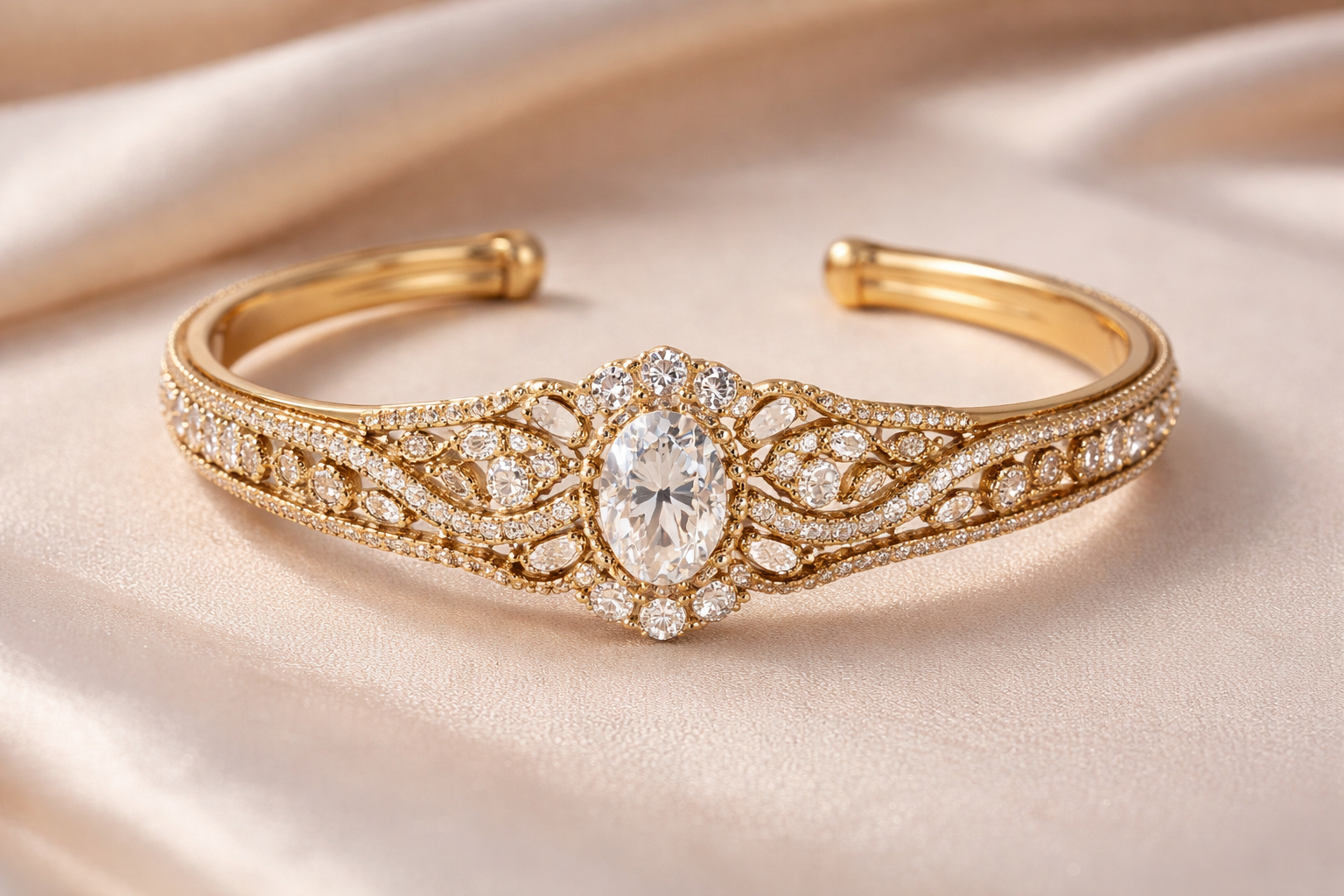 Brazalete Oro y DIamante